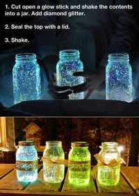 Name: CUVRR Original Inspiration: http://pinterest.com/pin/301530137521745917/ What I Did: We thought these glow in the dark mason jars would be perfect for an upcoming outdoor party. The instructi...