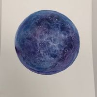 Planet artwork made with Crate and Kids watercolors