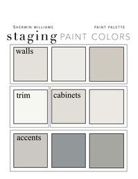 Paint Color Palette _ Staging / Selling Your Home _ Sherwin | Etsy