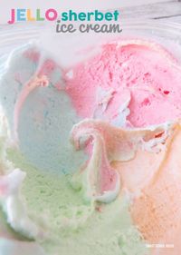 Oh my gosh! Homemade JELLO SHERBET ICE CREAM!! This easy recipe shows you how to make it with or without an ice cream maker and only 4 ingredients!