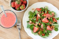 Raw strawberry and spinach salad.