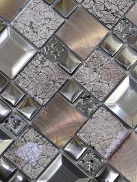 Glass Metal Gray Copper Mosaic Backsplash Tile | Backsplash.com