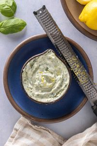 Garlicy, lemony basil aioli made with just five simple ingredients in ten minutes! Refreshing but creamy condiment for your sandwiches, tacos, and wraps!