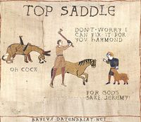 Bayeux tapestry Top Gear style!