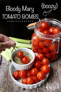 Boozy Bloody Mary Tomato Bombs