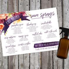 Room Spray Recipe, Floral Essential Oils, Essential Oils Room Spray, Young Living Essential Oils Recipes, Essential Oils Gifts, Oil Diffuser Recipes, Essential Oil Blends Recipes, Living Essentials Oils