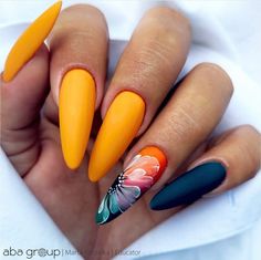 Crazy Summer Nails Designs, Mat Nails, Watercolor Nails, Mandala Nails, 2023 Summer Nails, Nail Design Stiletto, 2023 Nail, Unghie Nail Art, Nagellack Trends