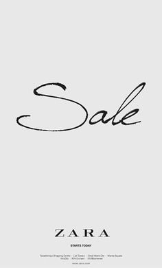 an advertisement with the word sale written in cursive writing