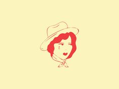 a drawing of a woman wearing a hat