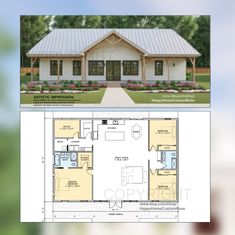 the floor plan for this small house is shown