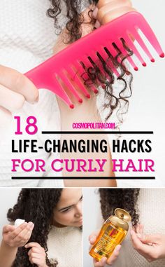 How to define your curls, eliminate dry ends, prevent frizz, and more. Hacks For Curly Hair, Style Curly Hair, Hair Tricks, Curly Hair Styles Easy, Curly Hair Updo, Coily Hair, Hair Easy