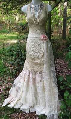 Mermaid Boho Wedding Dress, Wedding Dress Cream, Vintage Opulence, Vintage Boho Dress, Lace Dress Boho, Trendy Wedding Dresses, Dress Cream, Lace Mermaid