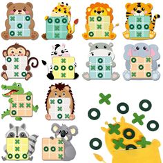 an assortment of animal themed games for children to play with their own hands and fingers