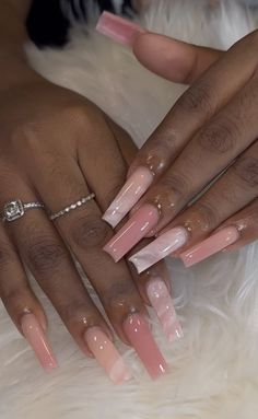 Nails Christmas Designs, Whimsical Nail Art, Christmas Spread, Soft Pink Nails, Acrylic Nails Nude, Milky Nails, Long Acrylic Nail Designs, Colored Acrylic Nails