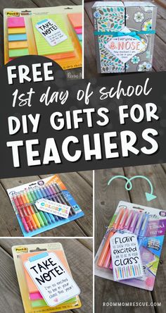 free 1st day of school diy gifts for teachers