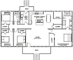 the floor plan for a two bedroom, one bathroom apartment with an attached kitchen and living room