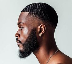 Black Men Side Profile, Black Men Portraits, Black Man Beard Styles, Black Man Portrait Photography, Tattooed Black Man, Black Man Side Profile, Black Men Models, Black Man Haircut, Black Man With Beard