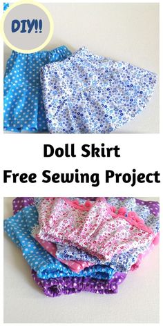 the doll skirt is free sewing project