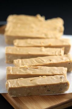 peanut butter fudge bars on a cutting board