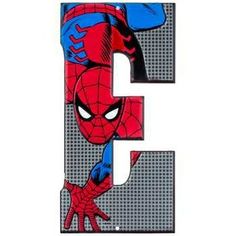 the letter e with spiderman on it