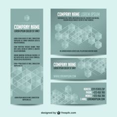 two sided business card with geometric shapes on the front and back, in grey tones