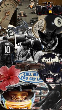 a collage of different types of motorcyclists and their gear including helmets