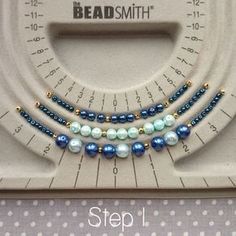 the bead smith ruler has five different beads on it and is labeled step 1