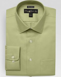 Pronto Uomo Light Green Modern Fit Dress Shirt - Modern Fit | Men's Wearhouse Light Grey Dress, Mens Wedding Attire, Grey Shirt Dress, Slim Fit Dress, Slim Fit Dress Shirts, French Blue