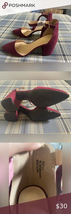 Lulus Ellarose Faux Suede Ankle Strap Heels NWOT Heels, Rich Burgundy, Casual Formal, Ankle Strap Heels, Strap Heels, Faux Suede, Block Heels, Ankle Strap