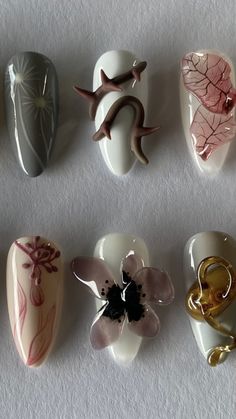 Long Cute Nails, Les Nails, Crazy Nails, Pretty Nail Designs, Pretty Gel Nails, Nail Ring, Jelly Nails, Get Nails, Cat Kuku