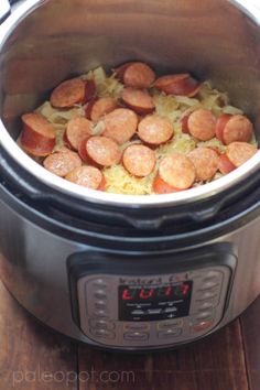 instant pot kielbasa with kraut and potatoes in the crockpot