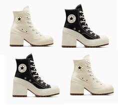 Converse High Heels, Aesthetic Sneaker, Sneaker Customization, Converse Heels, Cute Converse Shoes, Sandals Design, Customization Ideas, Cute Converse, Fancy Footwear