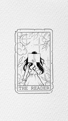 the reader tarot card is shown in black and white