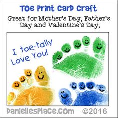 a card with two handprints that say i totally love you, and the words too