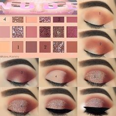 ВКонтакте Eyeshadow Tutorials, Fest Smink, Sparkly Eyeshadow, Linda Hallberg, Nude Palette