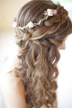 an image of a woman with long hair and flowers in her hair on the computer screen