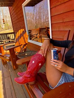 #cabin #cowgirl #cowgirlboots #coastalcowgirl #coastalgrandma #redboots #redcowgirlboots #cowboy #camping Red Cowgirl Boots Outfit, Cowgirl Boots Aesthetic, Cowboy Camping, Red Cowgirl Boots, Cowgirl Boots Outfit, Miley Stewart, Country Summer, Cowgirl Aesthetic, Western Aesthetic