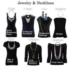 Style solutions for any neckline! Let me style your neckline ! Necklines And Jewelry, Necklace For Neckline, Stella Dot Style, Mode Tips, Quoi Porter, Fantasy Closet, Inspiration Mode, Adidas Shirt, Looks Chic