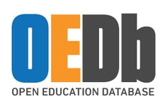 the open education database logo is shown in blue, orange and yellow letters on a white background