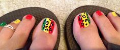 Rasta nails Pedicure Ideas Jamaica, Rasta Nail Designs Reggae, Rasta Nails Acrylic, Rasta Nails Design, Nail Designs Daisy, Jamaica Nail Designs, Jamaican Nails Ideas, Reggae Nails, Jamaican Nails