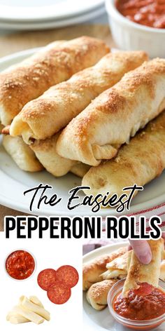 pepperoni rolls dipped in marinara sauce Pepperoni Rolls, Pizza Roll, Healthy Dinner Recipes For Family, Pizza Fatta In Casa, Recipes Healthy Dinner, Dinner Recipes Healthy, Lake Food Ideas Summer, Food Ideas Summer, Lake Food Ideas