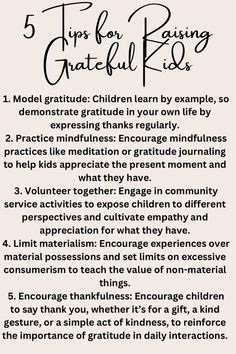 the five tips for raising grateful kids