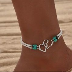 Brand New In Packaging Trendy Bohemian Style Stretch Pull On 5 Seller Next Business Day Shipping Pet/Smoke Free Home All Items Are Immaculate Inv-Code: 504 Cartagena, Real Turquoise Jewelry Native American, Anklettes Jewelry, Beaded Anklets Diy, Friendship Brackets, Boho Jewerly, Ankle Bracelets Boho, Heart Ankle Bracelet, Bracelets Summer