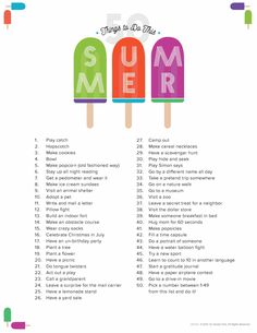 two popsicles with the words summer written in different colors and sizes on top of them