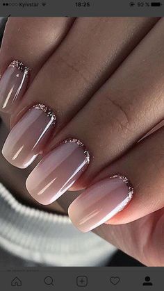 A m b er | | n a i l s Bridal Nails, Light Colored Nails, Nagellack Trends, Light Nails, Pink Nail Polish, Bride Nails, Glitter Pink, Nailed It, Glitter Nail Art