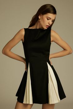 A-line short dress with pleats | NOT JUST A LABEL Dark Romance Fashion, Gold Outfit Aesthetic, Chaebol Fashion, Dress With Pleats, Diy Vetement, Ropa Diy, Grad Dresses, Vestidos Vintage, Over The Top