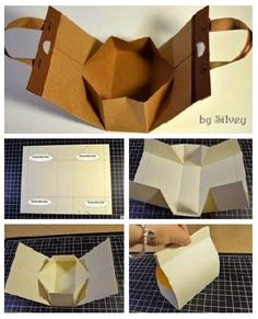 how to make an origami box out of paper and cardboard with pictures on it