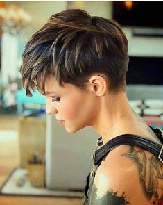 Long Pixie, Long Pixie Cut, Brunette Pixie, Thick Hair Cuts, Long Pixie Cuts, Short Blonde Haircuts, Blonde Haircuts, Short Hairstyles For Thick Hair, Short Pixie Cut