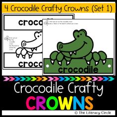 crocodile crafts and activities for children to learn with crocole crafty crowns set 1