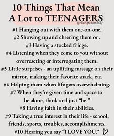 the ten things that mean a lot to teenagers